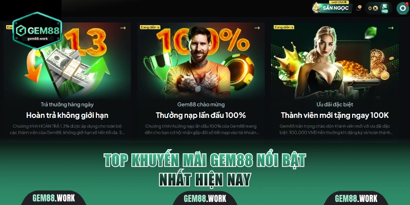 Khuyến Mãi Gem88 - Tặng Thưởng Lớn Chơi Game Vui Mỗi Ngày Top khuyến mãi Gem88 nổi bật nhất hiện nay